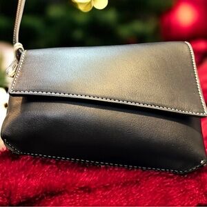 STAUD Black Leather Cross body Bag